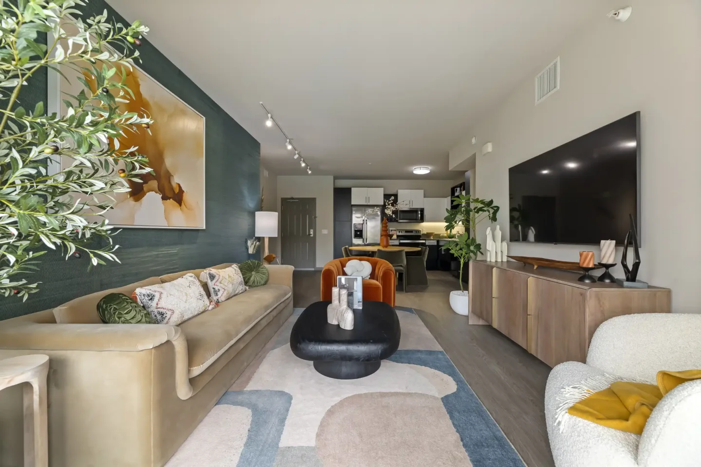 The Shores living area kitchen in Marina Del Rey