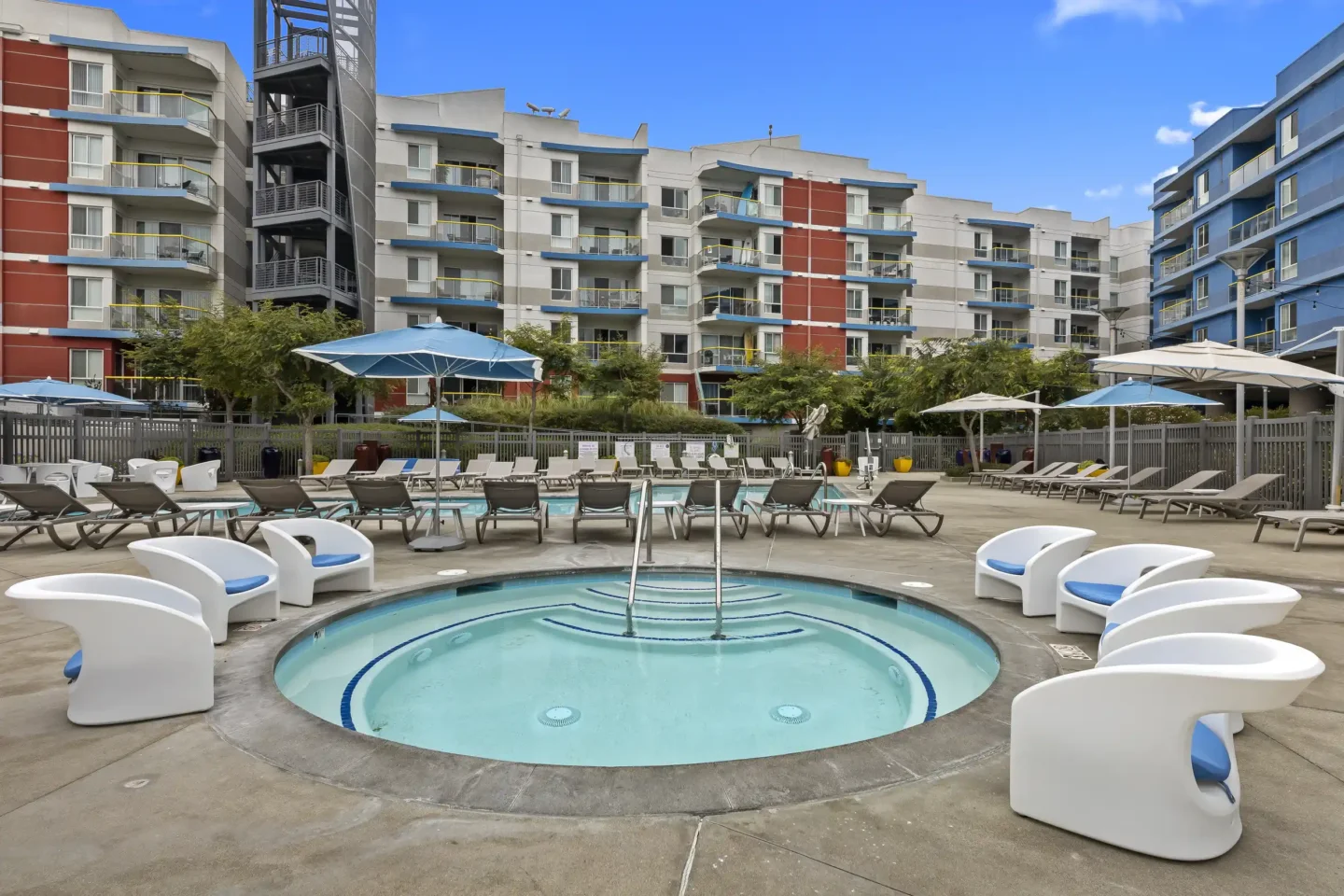 The Shores pool lounge in Marina Del Rey